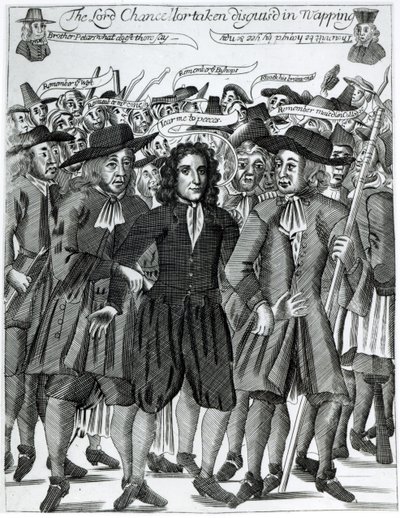 De arrestatie van rechter Jeffreys (1648-89) 1689 door English School